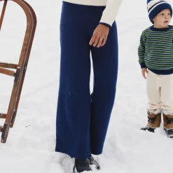 Women’s Navy Wide Leg Knit Pant