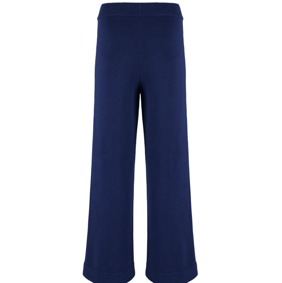Women’s Navy Wide Leg Knit Pant