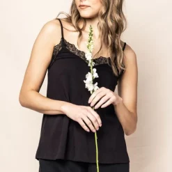 Women’s Pima Black Lace Short Set