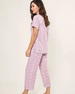Women’s Pima Crop Set in Fleurs de Rose