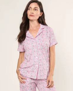 Women’s Pima Crop Set in Fleurs de Rose