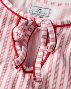 Women’s Pima Harlow Nightgown in Antique Red Ticking