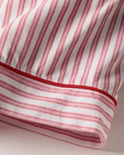 Women’s Pima Long Sleeve Short Set in Antique Red Ticking