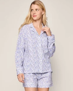 Women’s Pima Long Sleeve Short Set in Fleur d’Azur