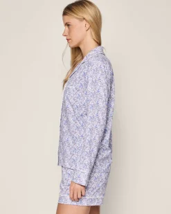 Women’s Pima Long Sleeve Short Set in Fleur d’Azur
