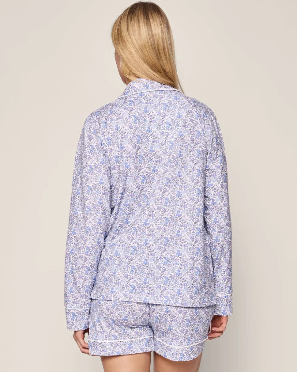 Women’s Pima Long Sleeve Short Set in Fleur d’Azur