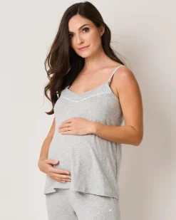 Women’s Pima Maternity Camisole in Light Heather Grey