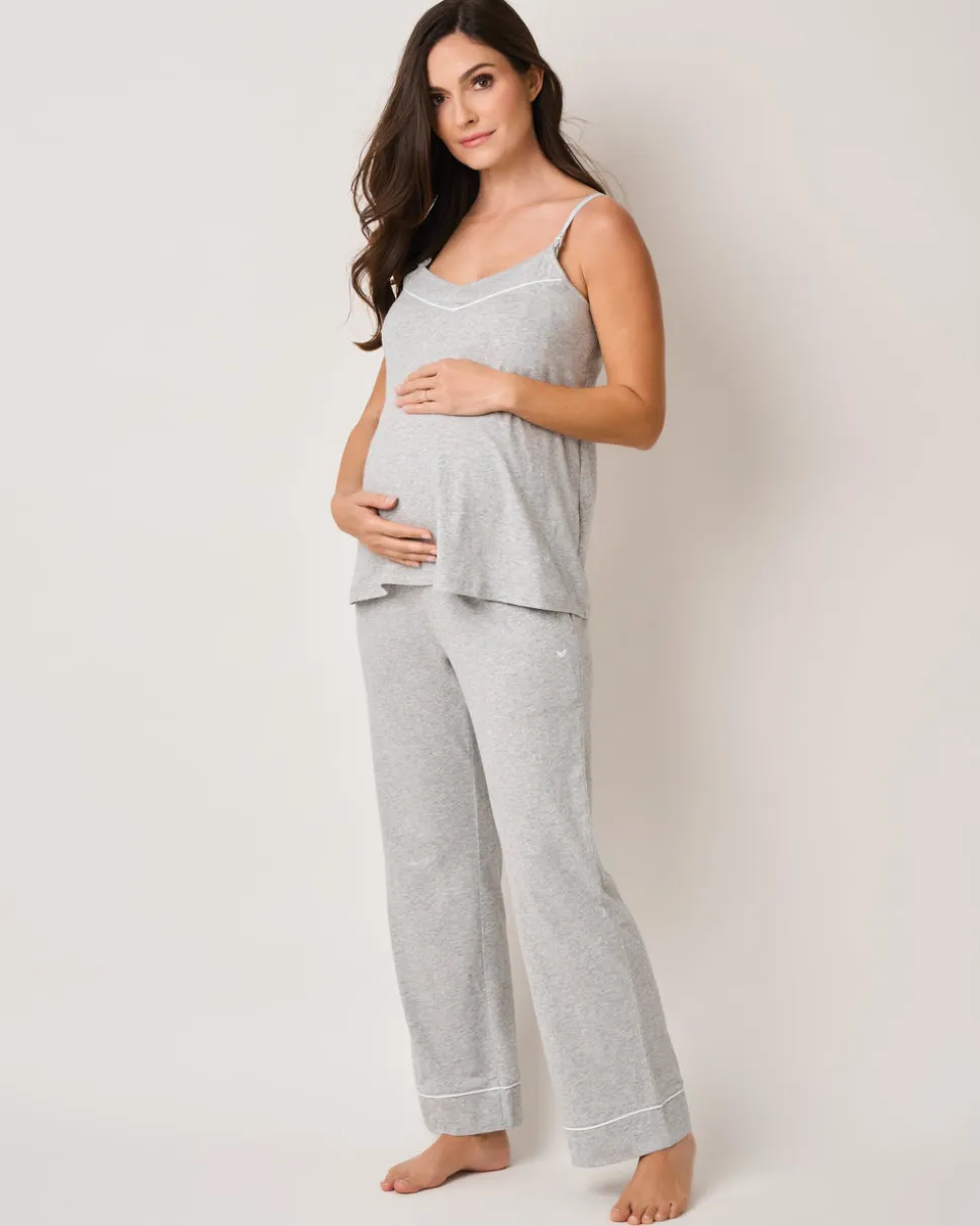 Women’s Pima Maternity Pants in Light Heather Grey