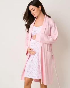 Women’s Pima Maternity Robe in Pink