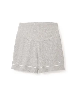 Women’s Pima Maternity Shorts in Light Heather Grey