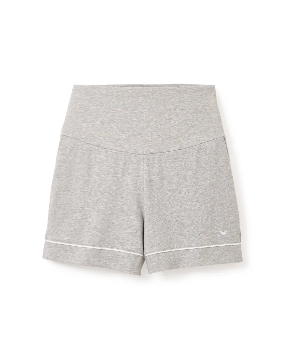 Women’s Pima Maternity Shorts in Light Heather Grey