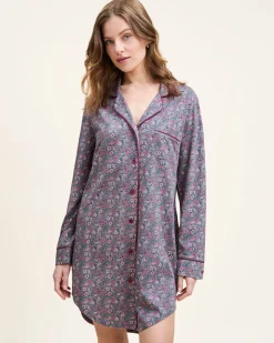 Women’s Pima Nightshirt in Fleurs de Saison