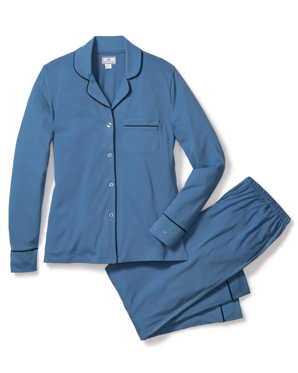 Women’s Pima Pajama Set in Mystique Blue