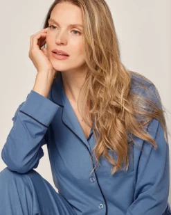 Women’s Pima Pajama Set in Mystique Blue