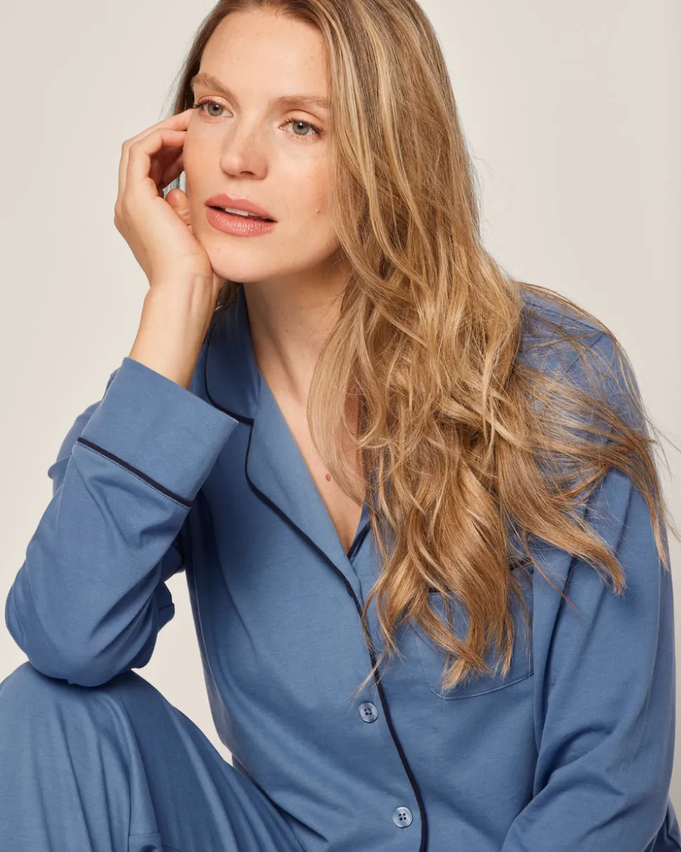 Women’s Pima Pajama Set in Mystique Blue