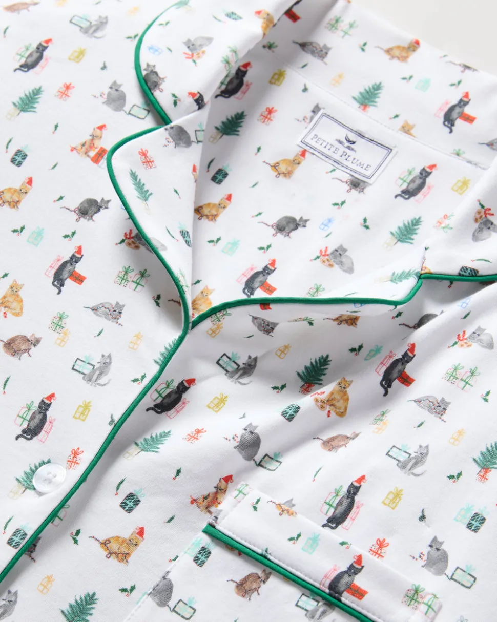 Women’s Pima Pajama Set in Merry Meow