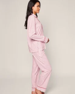 Women’s Pima Pajama Set in Antique Red Ticking