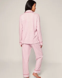 Women’s Pima Pajama Set in Antique Red Ticking