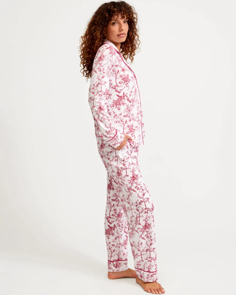 Women’s Pima Pajama Set in Red Timeless Toile