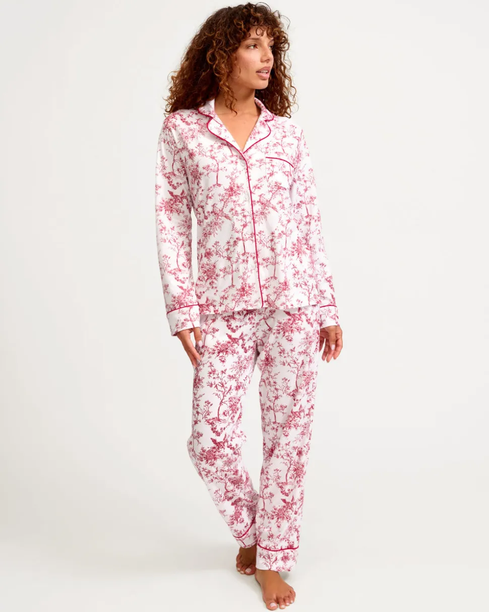 Women’s Pima Pajama Set in Red Timeless Toile