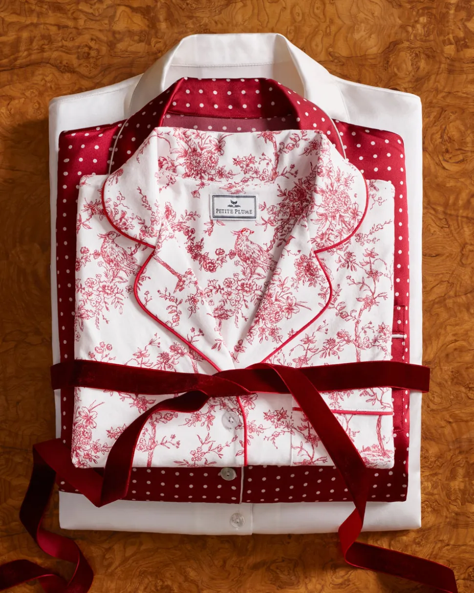 Women’s Pima Pajama Set in Red Timeless Toile