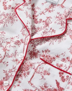 Women’s Pima Pajama Set in Red Timeless Toile