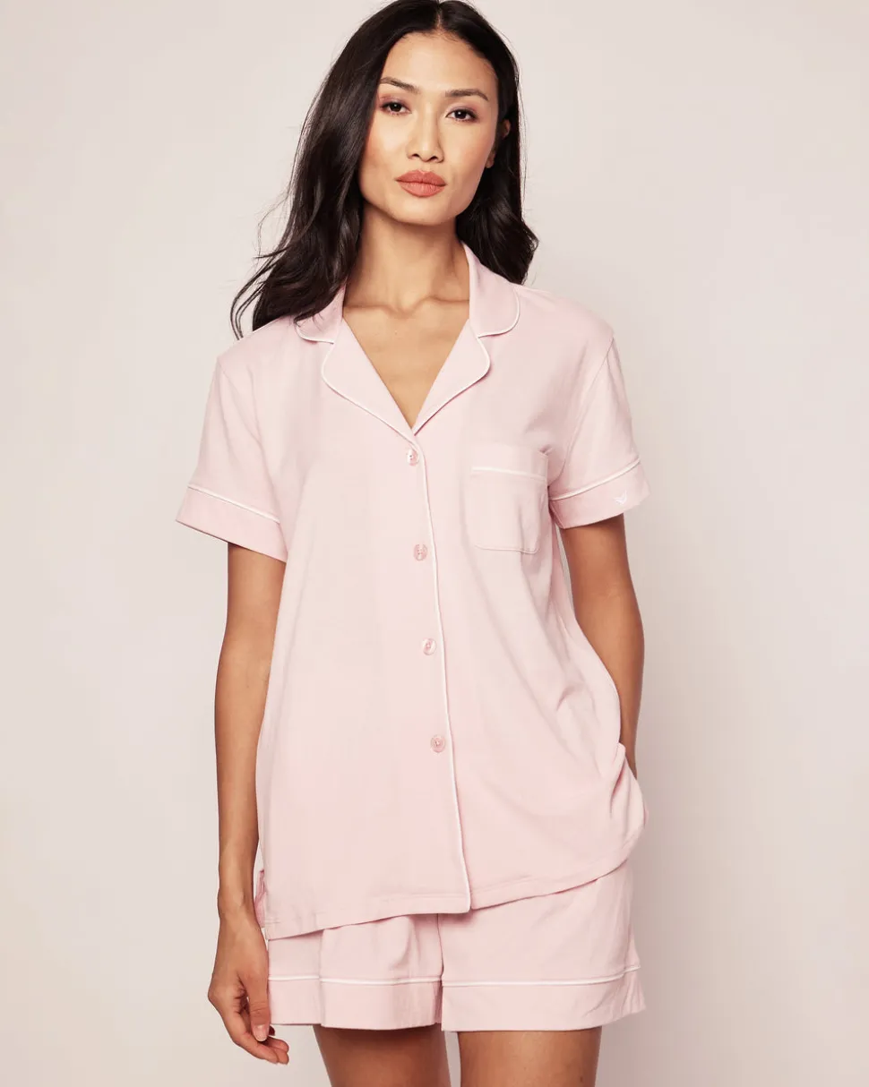 Women’s Pima Pajama Short Sleeve Short Set in Pink