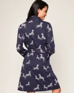 Women’s Pima Robe in Zèbre de Nuit