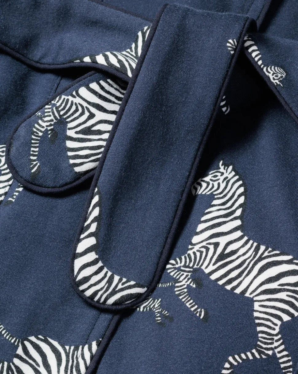 Women’s Pima Robe in Zèbre de Nuit