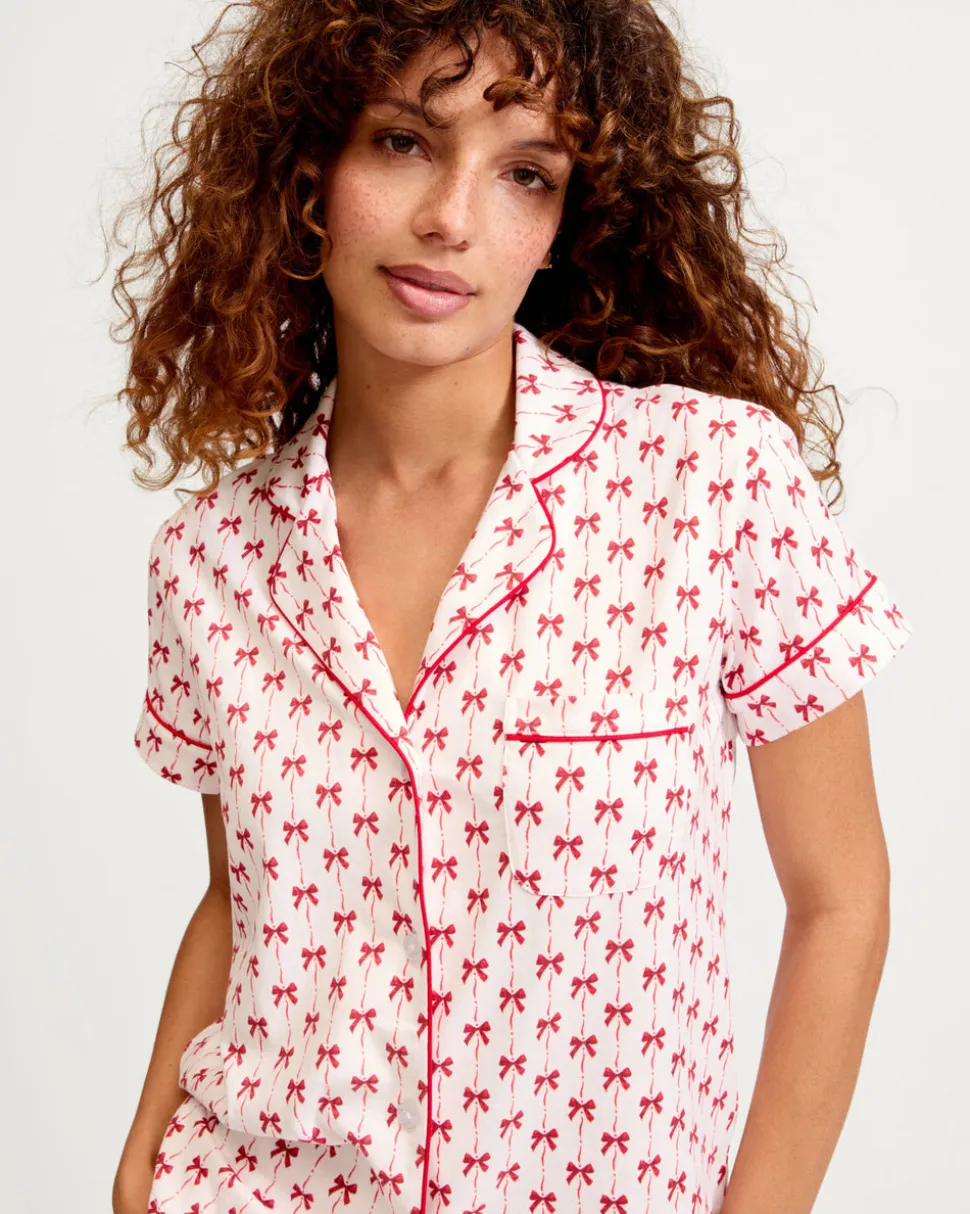 Women’s Pima Short Set in Blissful Bows