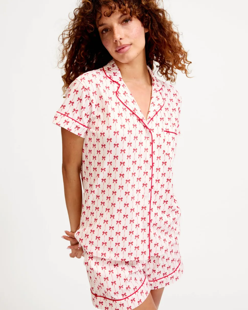 Women’s Pima Short Set in Blissful Bows