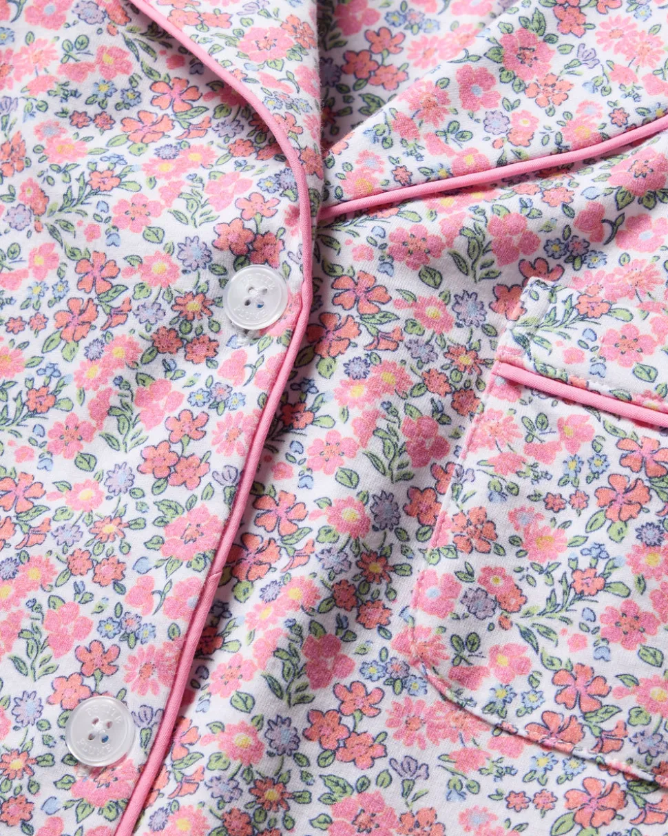 Women’s Pima Short Sleeve Short Set in Fleurs de Rose