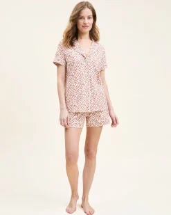 Women’s Pima Short Sleeve Short Set in Pumpkin Patch