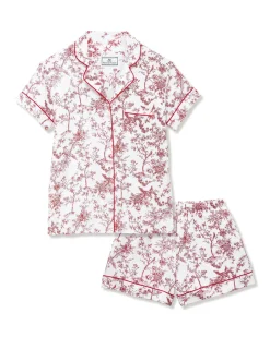 Women’s Pima Short Sleeve Short Set in Red Timeless Toile