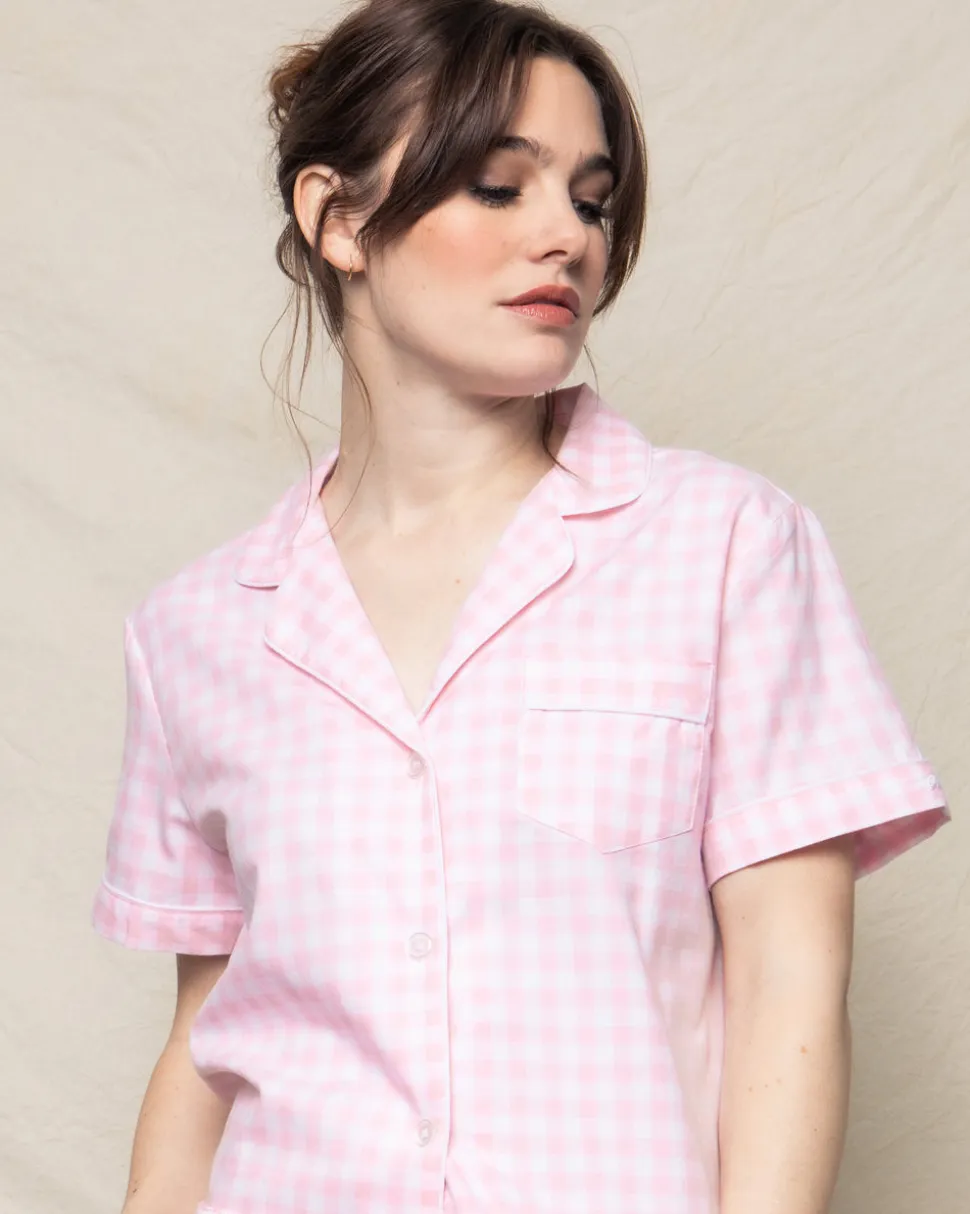 Women’s Pink Gingham Short Set