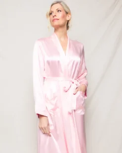 Women’s Pink Silk Long Robe