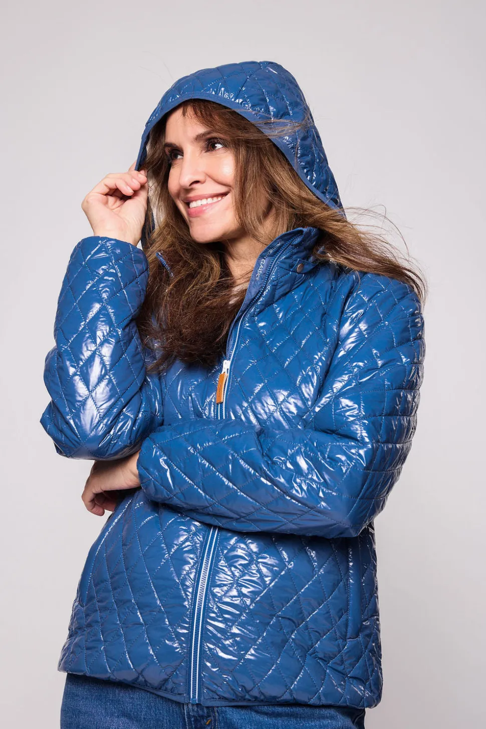 Women's Shiny Mountain Blue Quilted Puffer Jacket