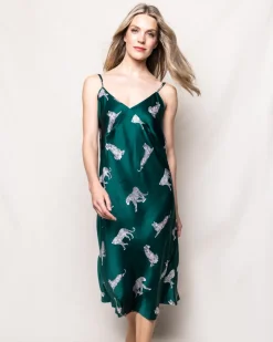 Women’s Silk Cosette Nightgown in Panthère de Luxe