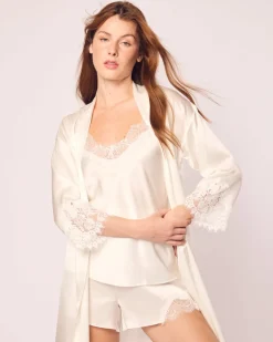 Women’s Silk Lace Cami Short Set in White