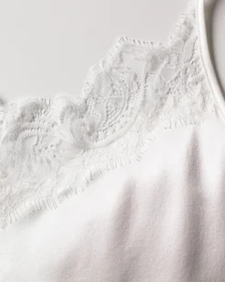 Women’s Silk Lace Cami Short Set in White
