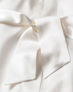Women’s Silk Lace Robe in White