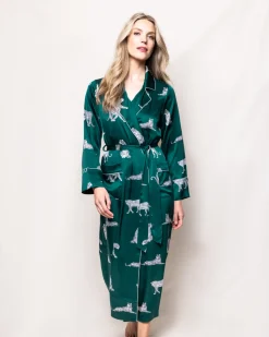 Women’s Silk Long Robe in Panthère de Luxe