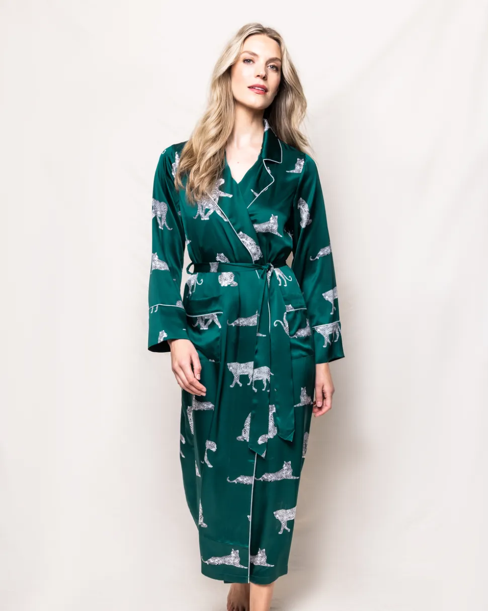 Women’s Silk Long Robe in Panthère de Luxe