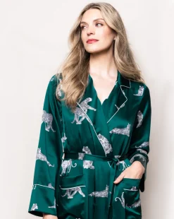 Women’s Silk Long Robe in Panthère de Luxe