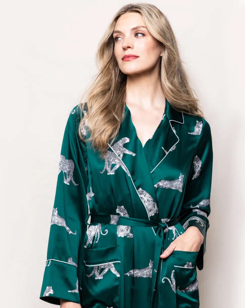 Women’s Silk Long Robe in Panthère de Luxe