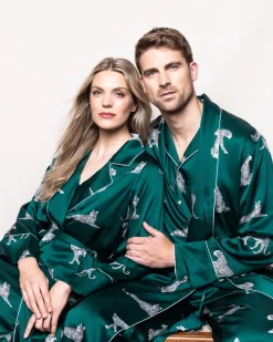 Women’s Silk Long Robe in Panthère de Luxe