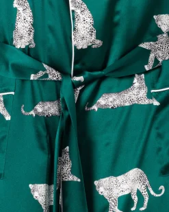 Women’s Silk Long Robe in Panthère de Luxe