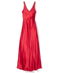 Women’s Silk Long Slip in Bordeaux