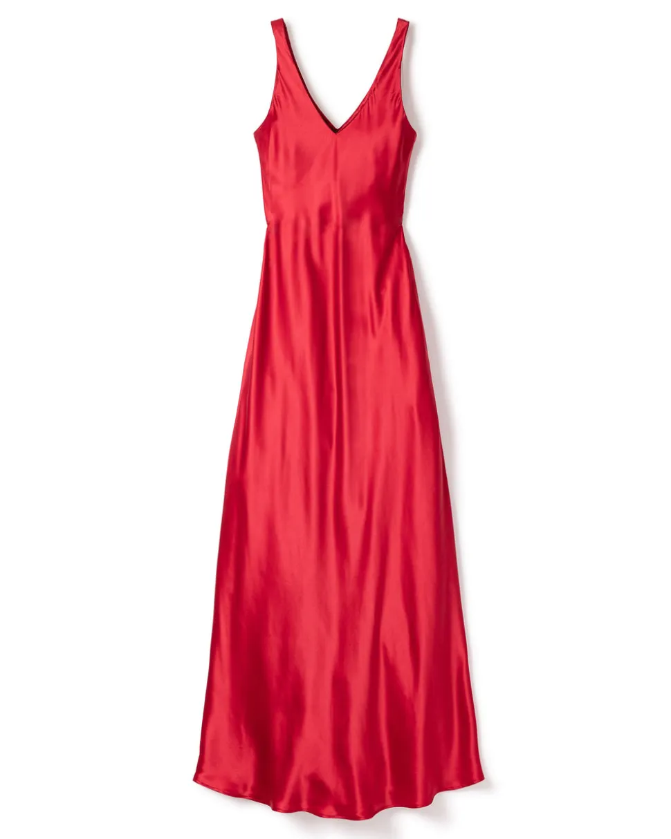 Women’s Silk Long Slip in Bordeaux