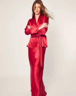 Women’s Silk Long Slip in Bordeaux
